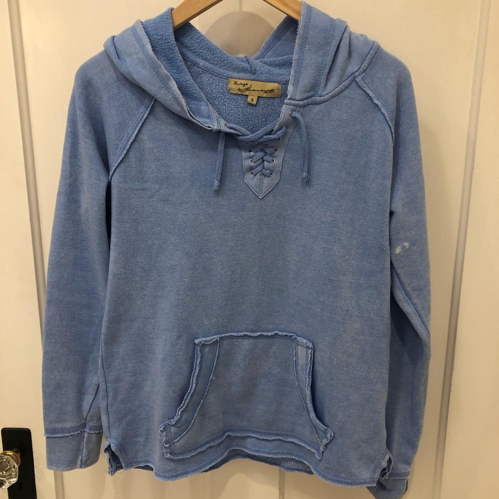 Vintage Havana - Lace-Up Knit Hoodie